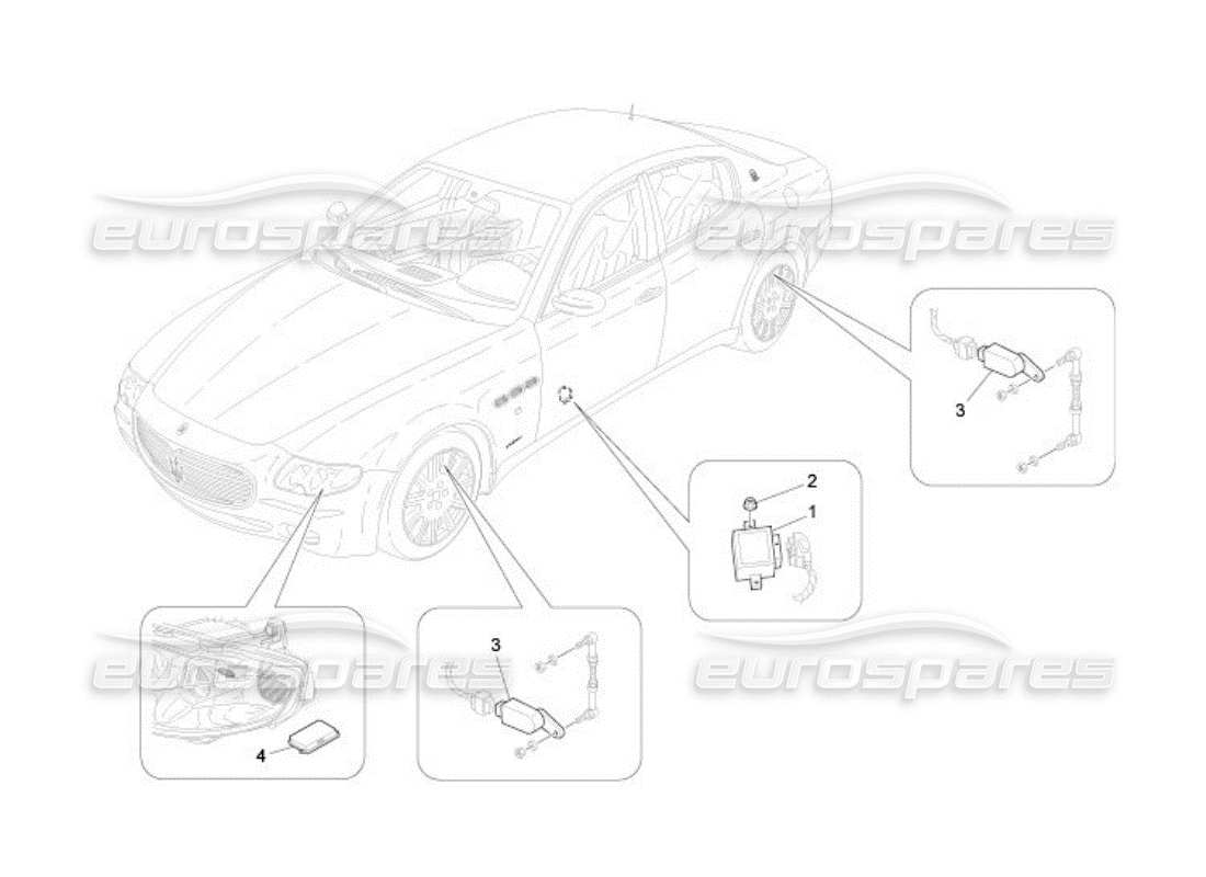 maserati qtp. (2005) 4.2 lighting system control parts diagram