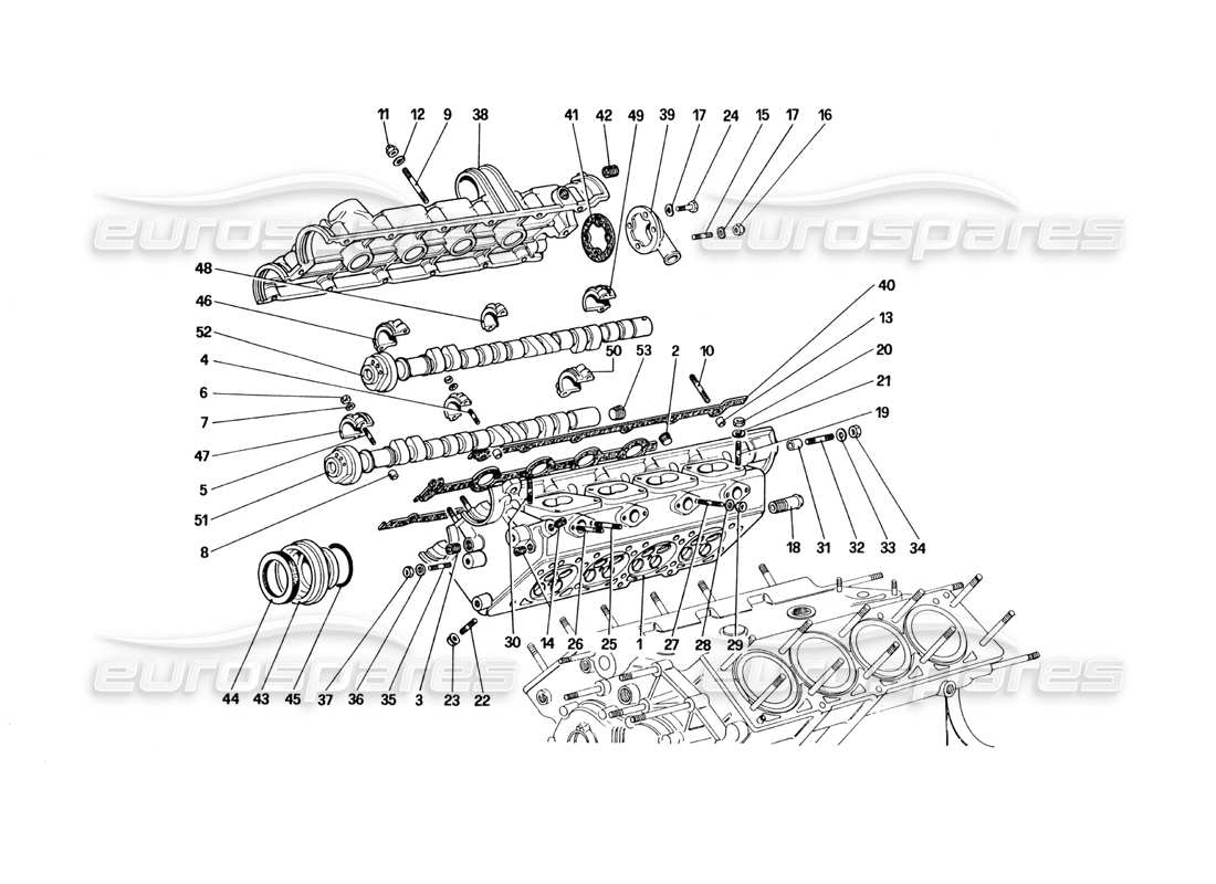 ferrari 328 (1985) cylinder head (right) part diagram