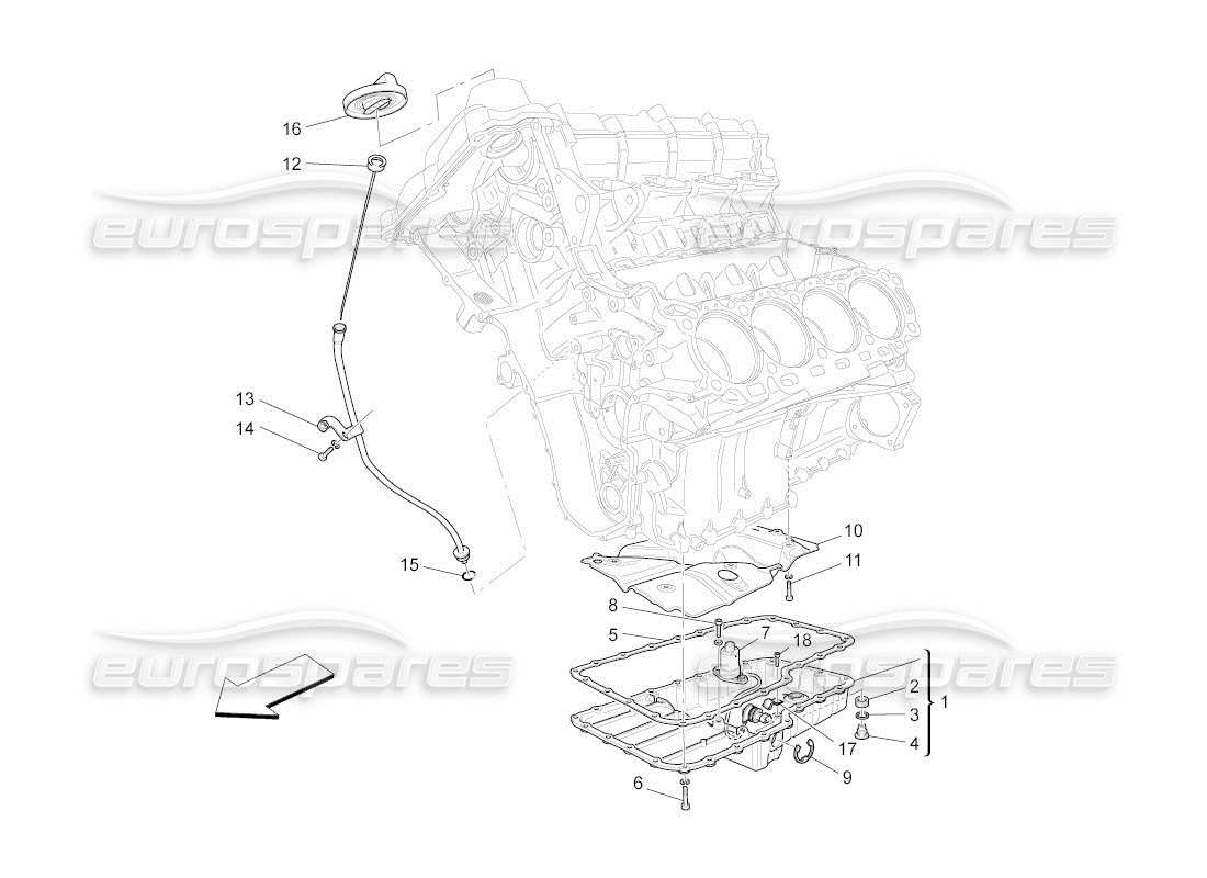 maserati qtp. (2011) 4.7 auto lubrication system: circuit and collection part diagram