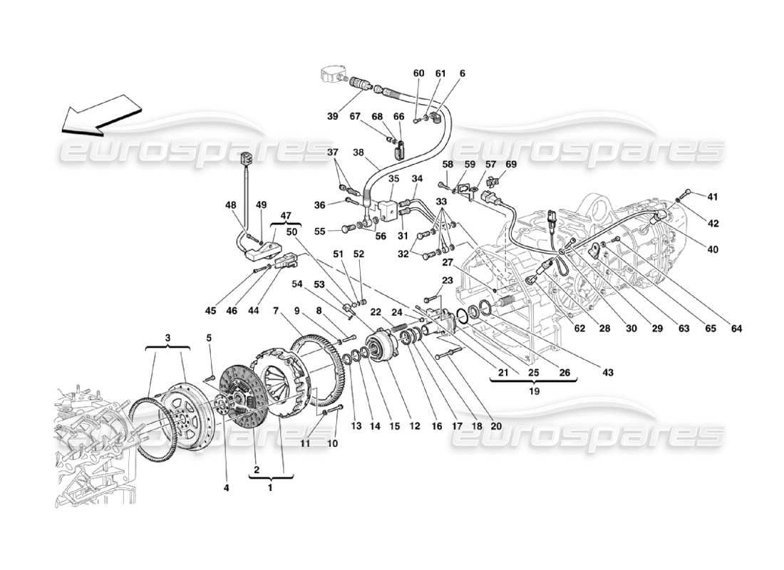 ferrari 360 challenge stradale clutch and controls part diagram