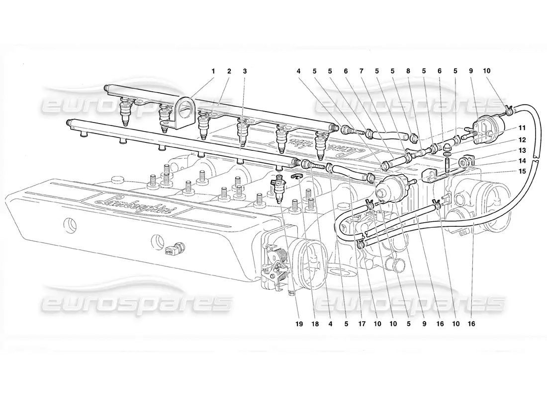 lamborghini diablo vt (1994) fuel system parts diagram