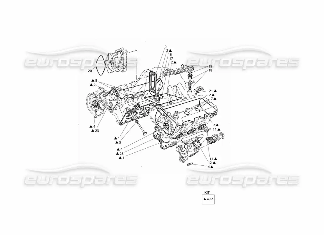 maserati qtp v6 evoluzione gaskets and seals for heads overhaul parts diagram