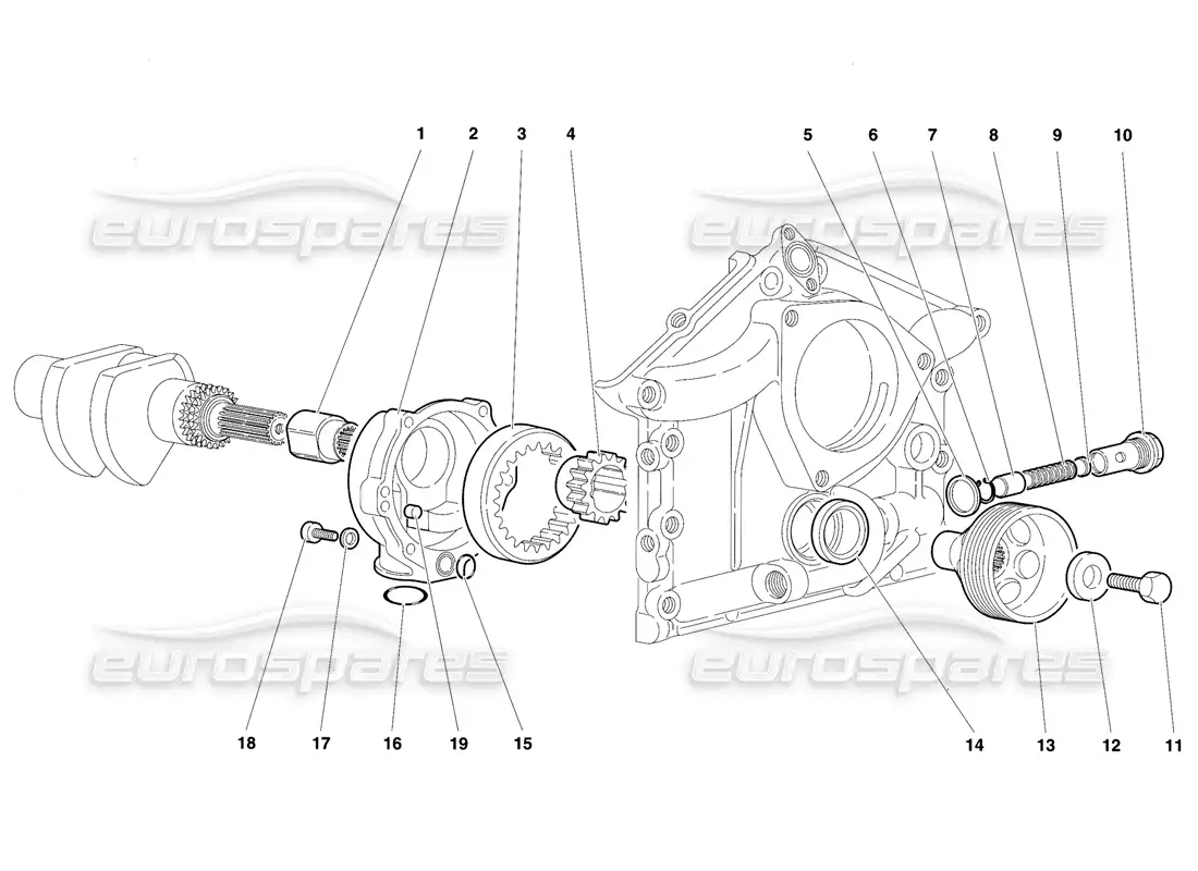 lamborghini diablo vt (1994) engine oil pump parts diagram