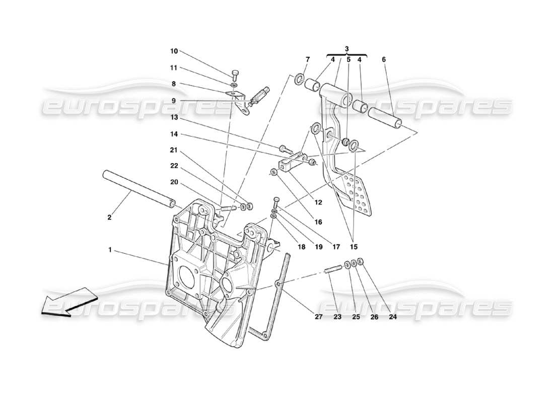 ferrari 360 challenge stradale pedals part diagram