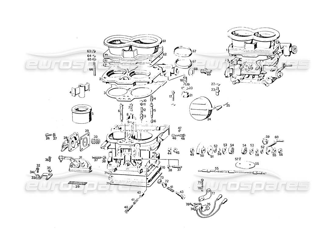 maserati khamsin carburetor part diagram