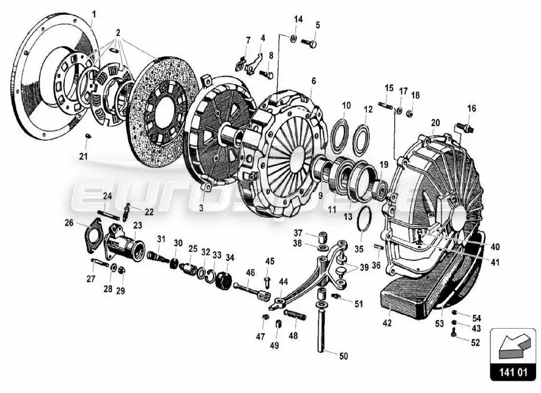 lamborghini miura p400 clutch parts diagram