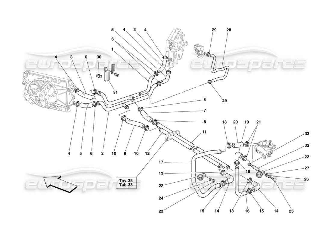 ferrari 360 challenge stradale cooling system part diagram