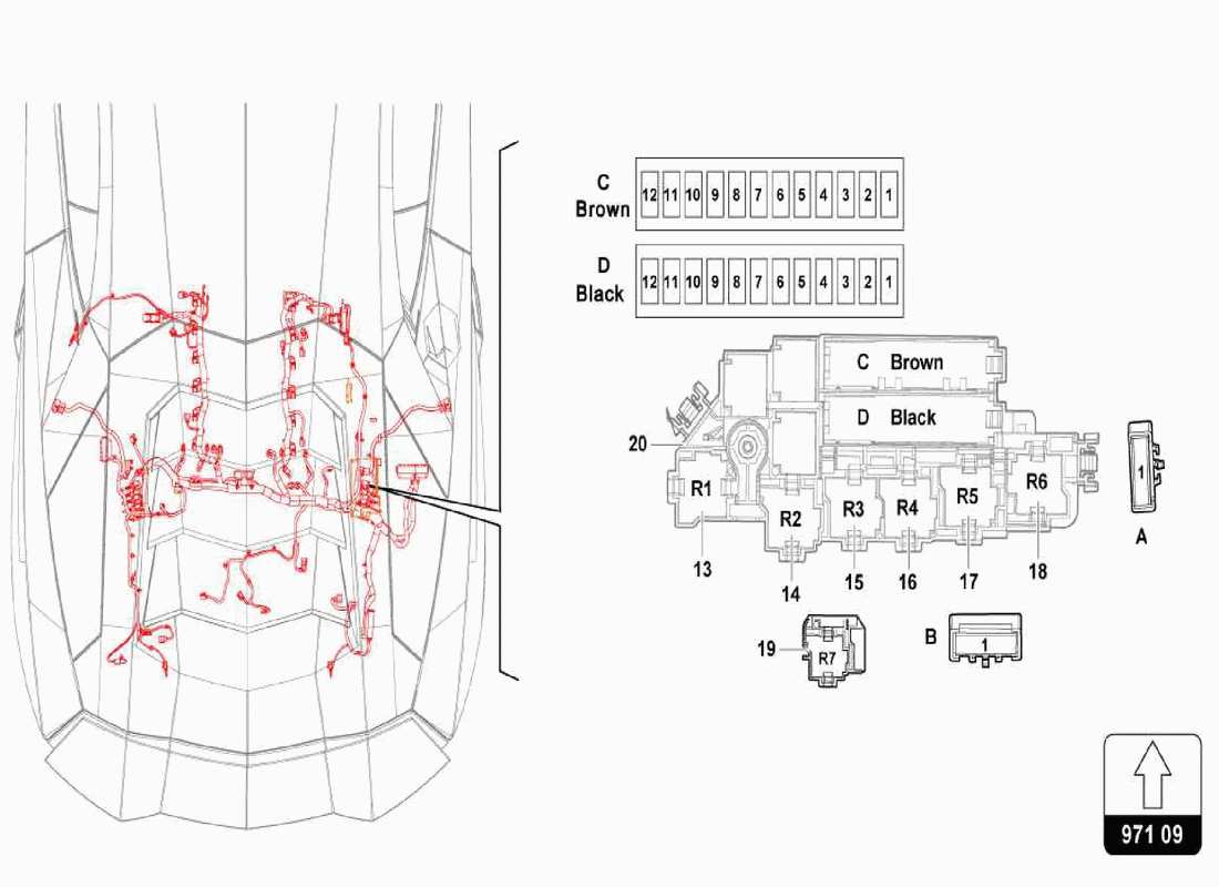 lamborghini centenario spider electrical system - fuses part diagram