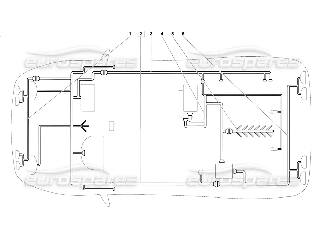 lamborghini diablo vt (1994) electrical system parts diagram
