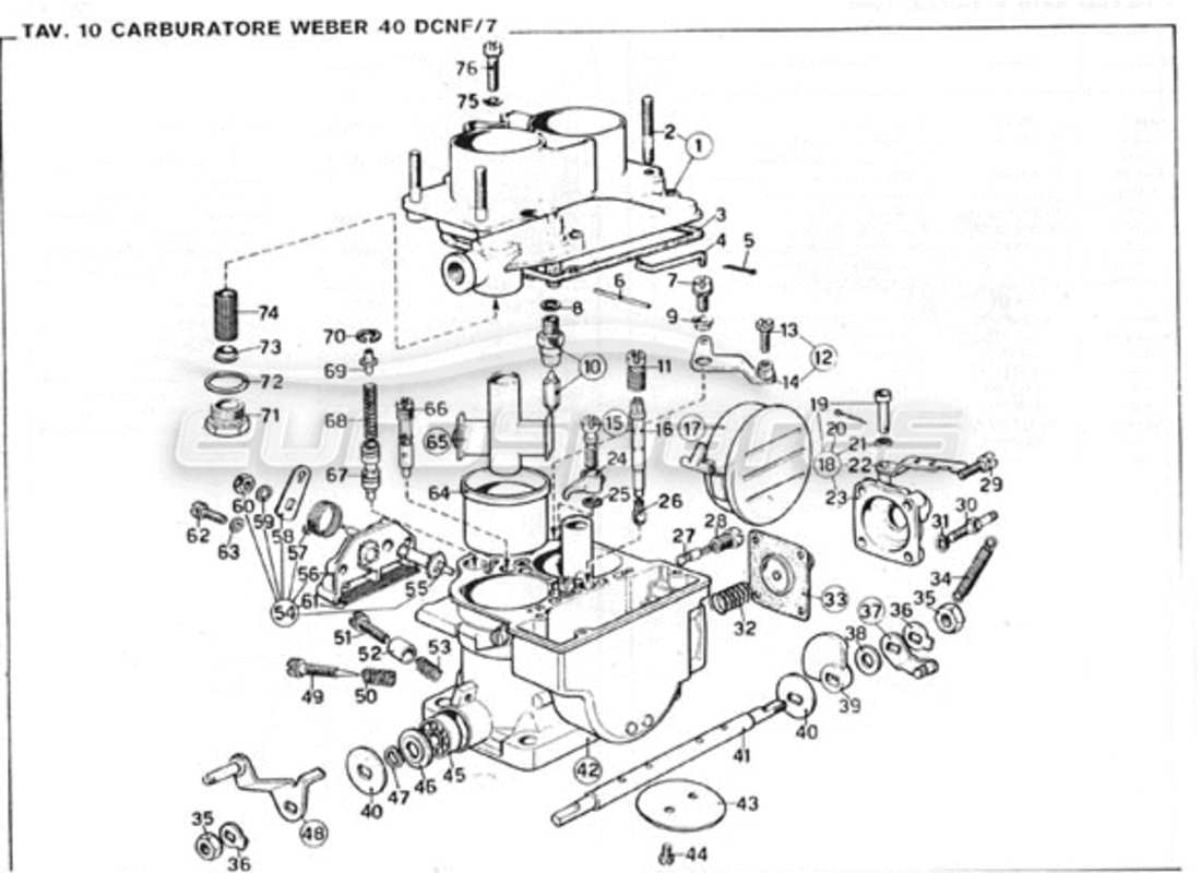 ferrari 246 gt series 1 weber carburettor parts diagram