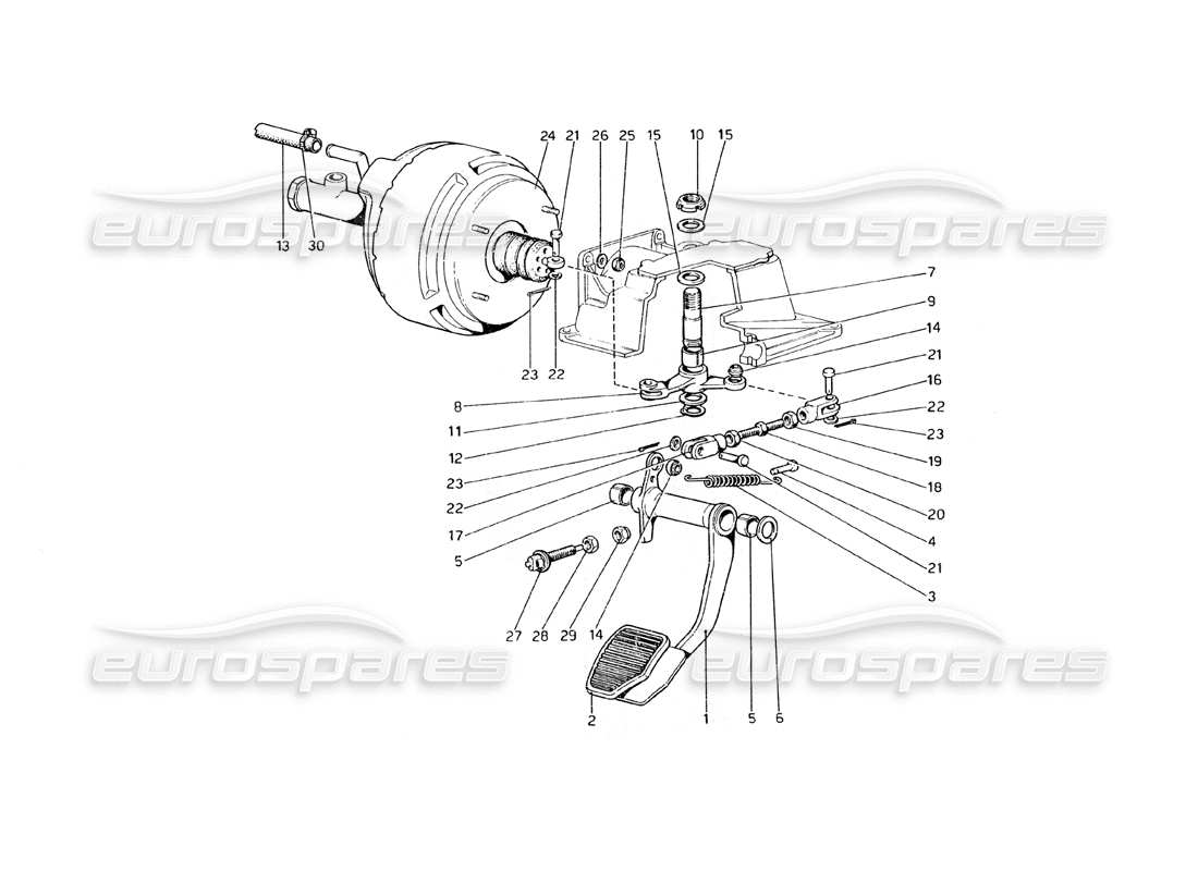 ferrari 308 gt4 dino (1979) brake hydraulic system (variants for rhd version) part diagram