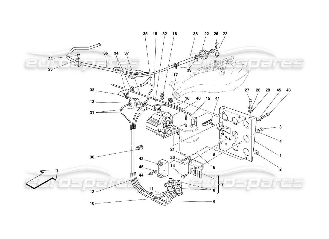 ferrari 355 (5.2 motronic) air injection device part diagram