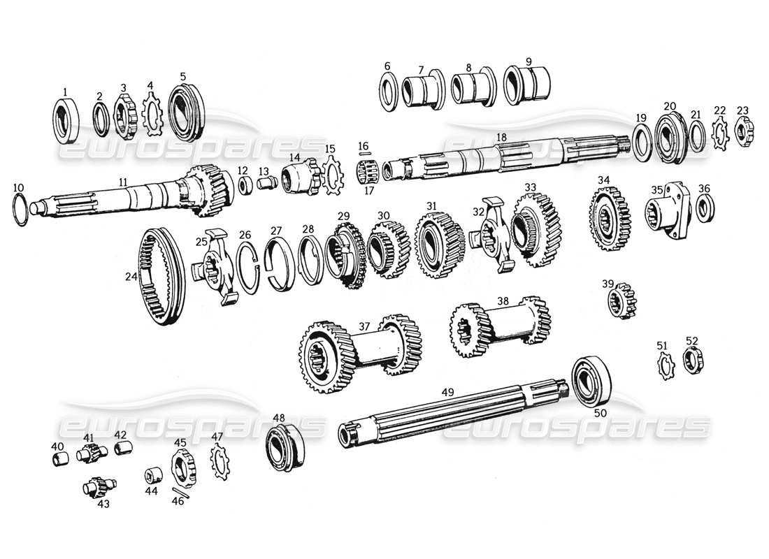ferrari 250 gte (1957) gear wheels parts diagram