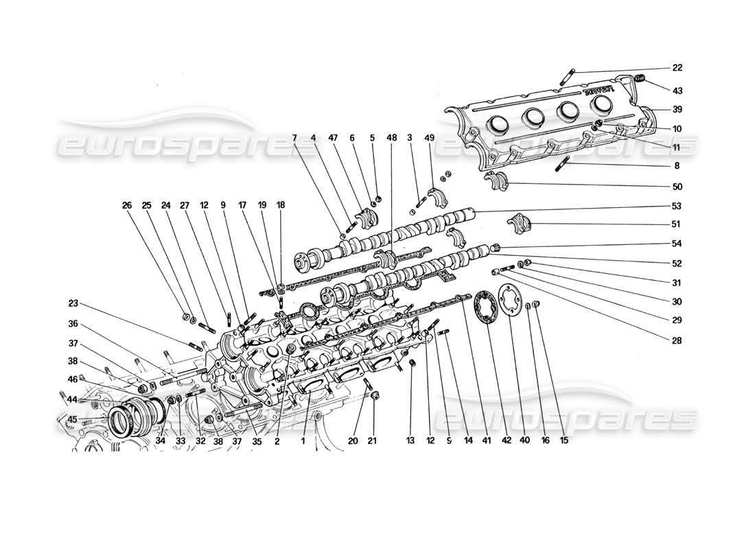 ferrari 328 (1985) cylinder head (left) part diagram