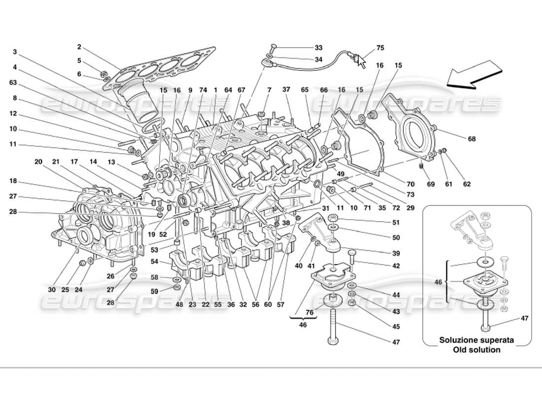 ferrari 360 modena crankcase part diagram