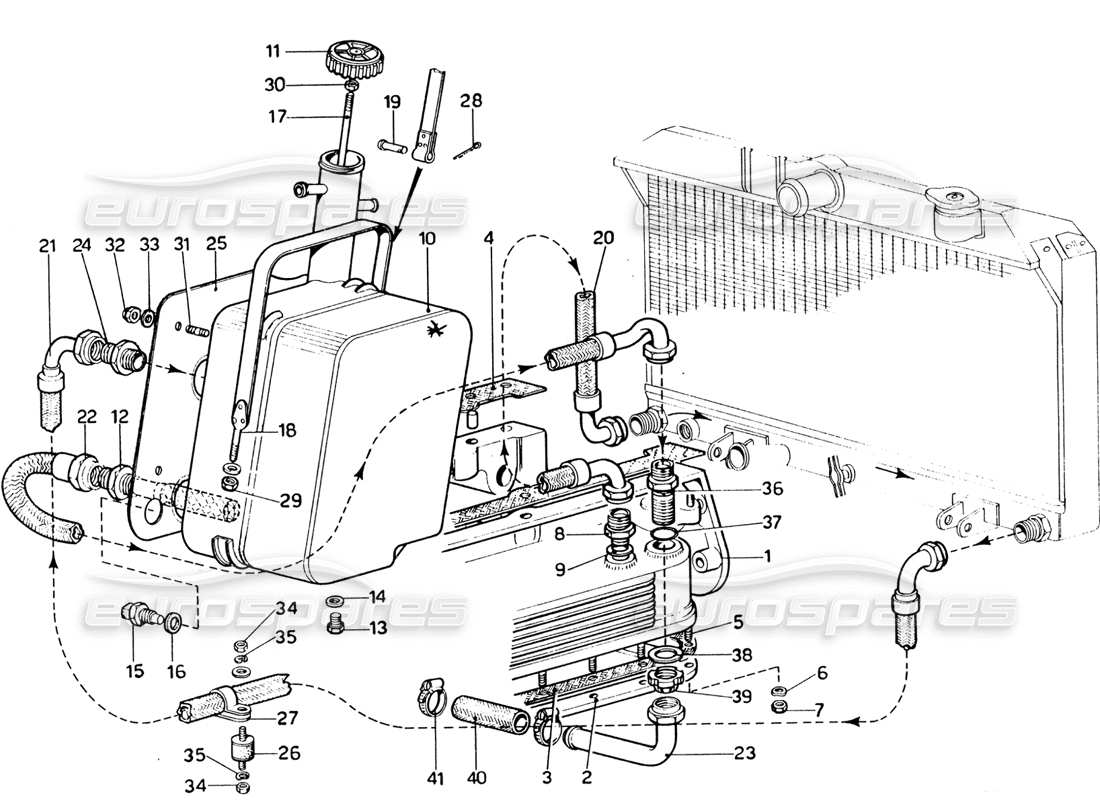 ferrari 365 gtb4 daytona (1969) oil sump & oil tank parts diagram