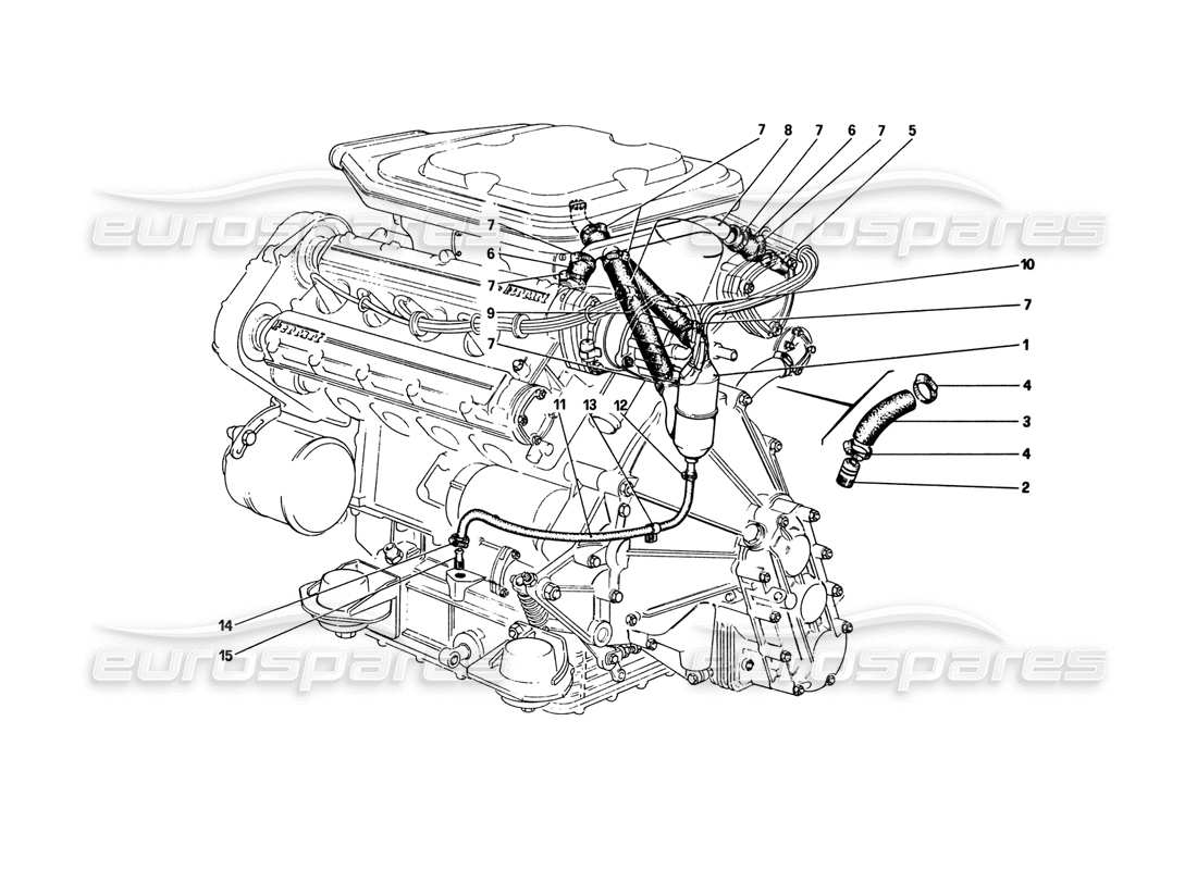 ferrari 308 gtb (1980) blow - by system (308 gts and aus) part diagram