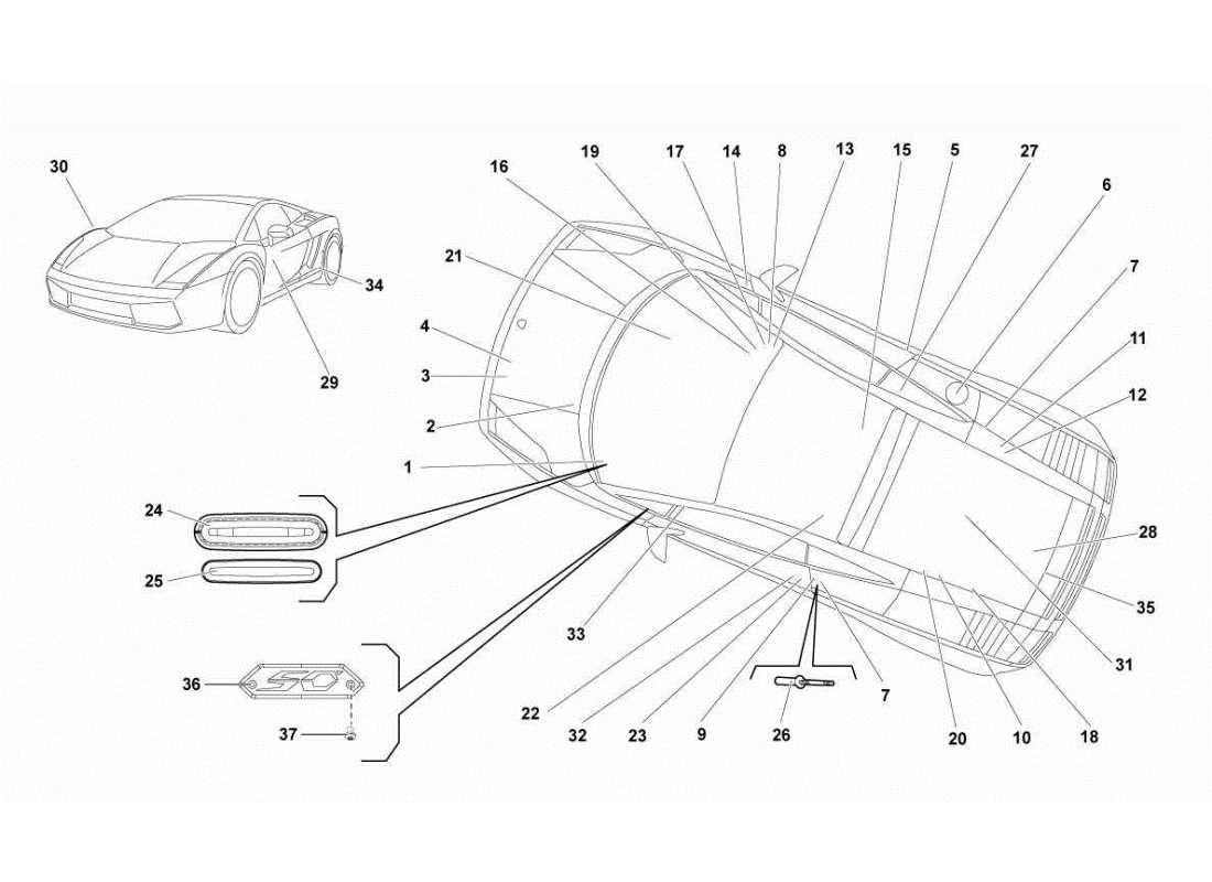 lamborghini gallardo sts ii sc nameplates part diagram