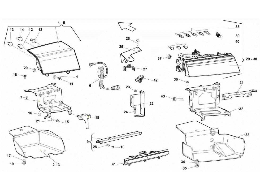 lamborghini gallardo sts ii sc lights part diagram