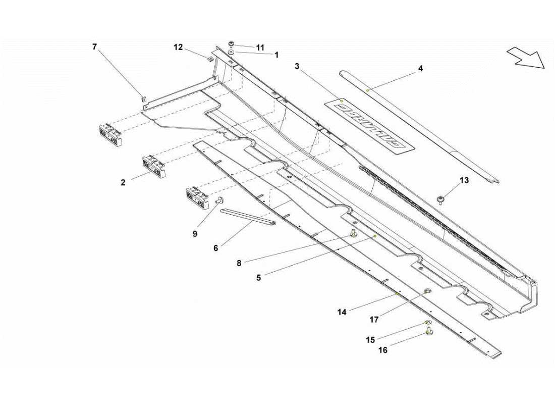 lamborghini gallardo sts ii sc external side member part diagram