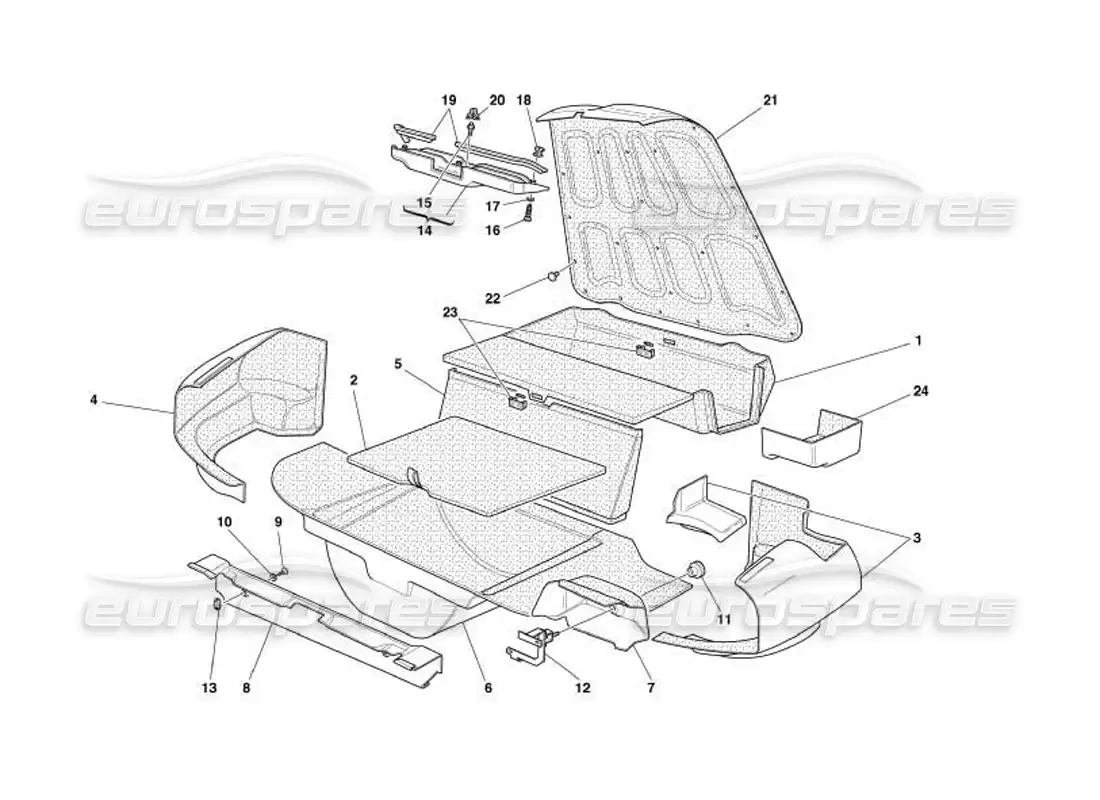 ferrari 550 barchetta boot upholstery parts diagram