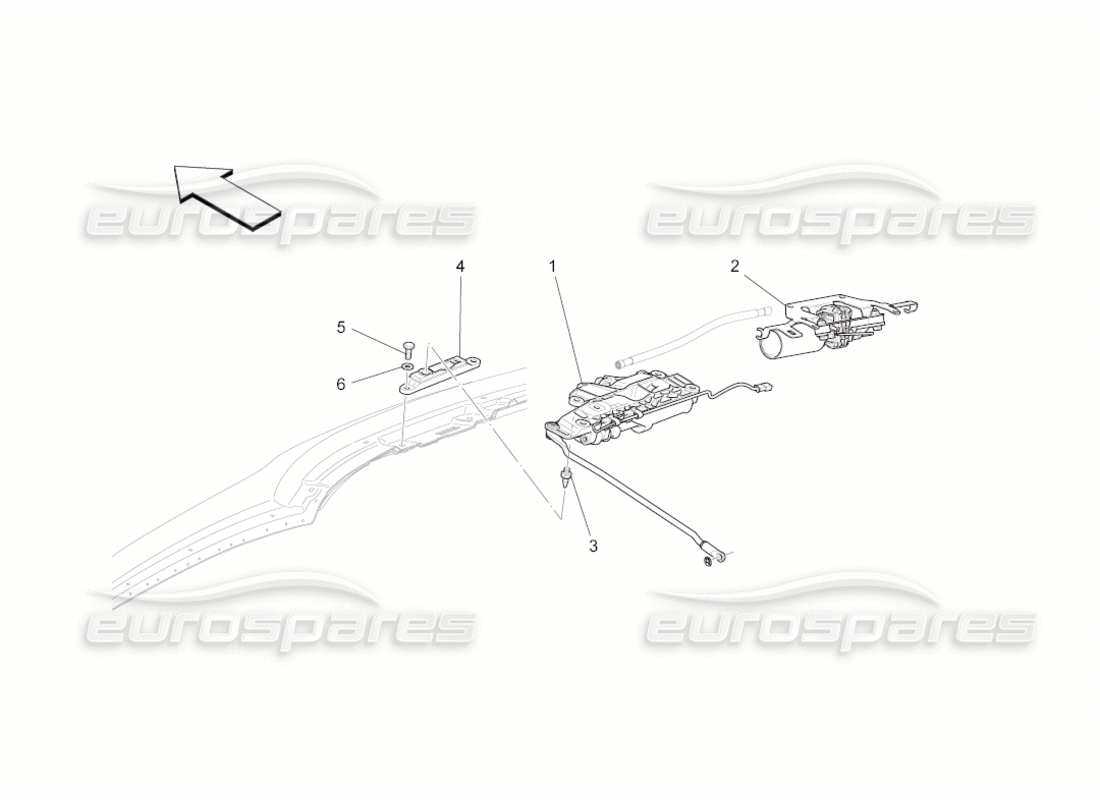 maserati grancabrio (2011) 4.7 electrical capote: closings and microswitches part diagram