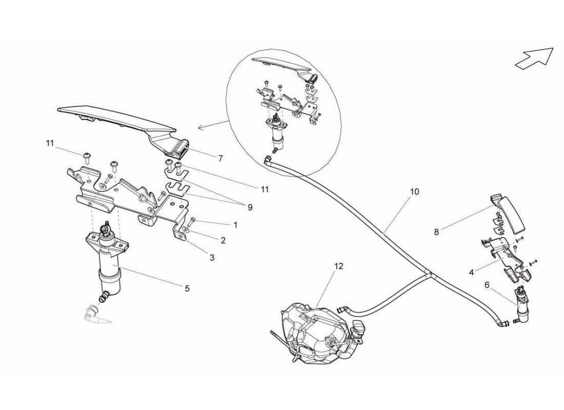 lamborghini gallardo sts ii sc headlight washer part diagram