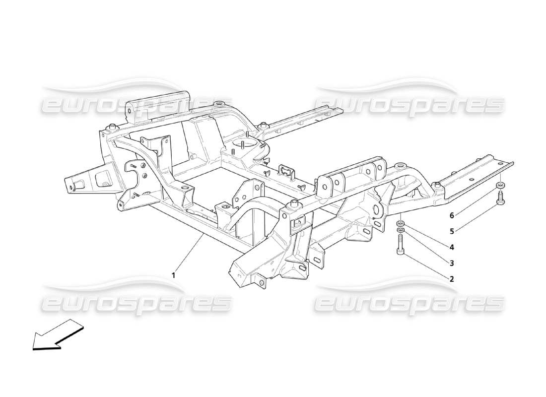 maserati qtp. (2003) 4.2 front underframe parts diagram