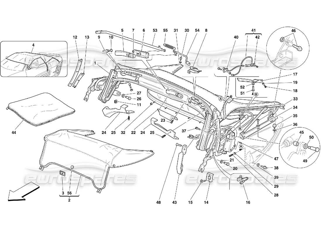 ferrari 355 (5.2 motronic) top part diagram