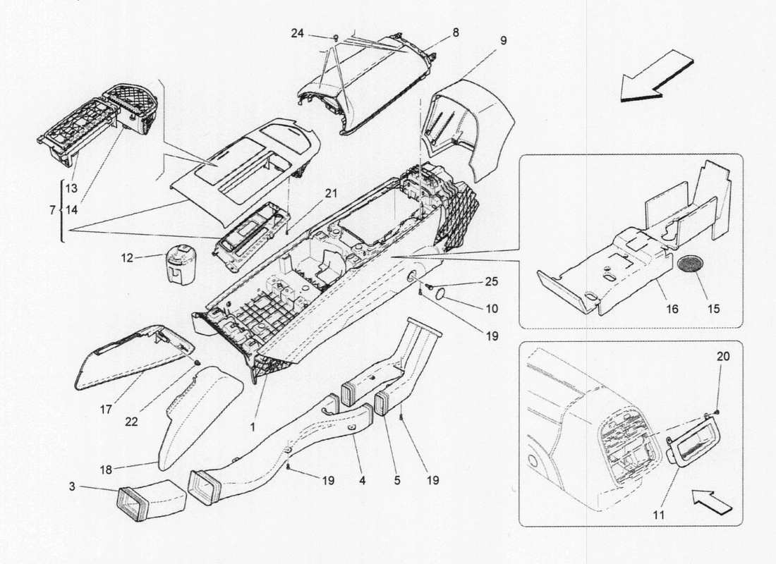 maserati qtp. v6 3.0 tds 275bhp 2017 glove compartments part diagram