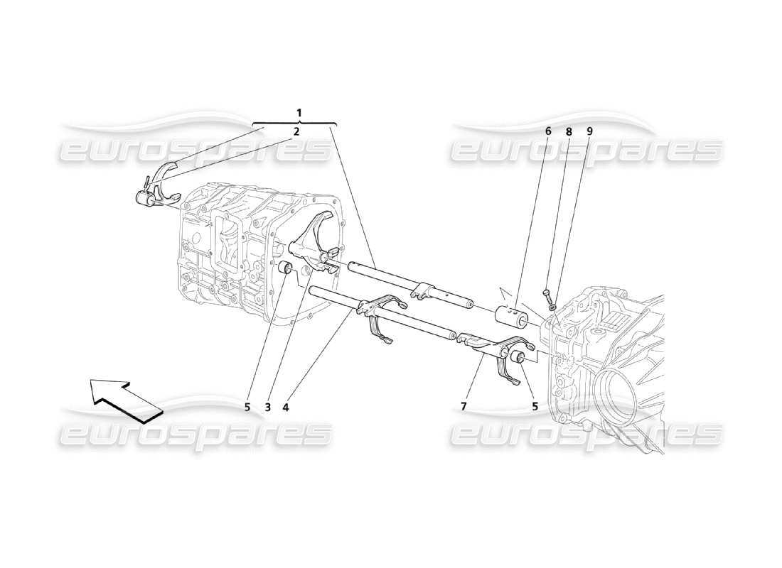 maserati qtp. (2003) 4.2 inside gearbox controls parts diagram