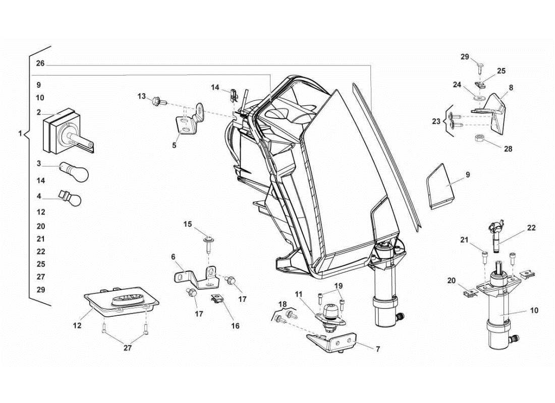 lamborghini gallardo sts ii sc lights part diagram