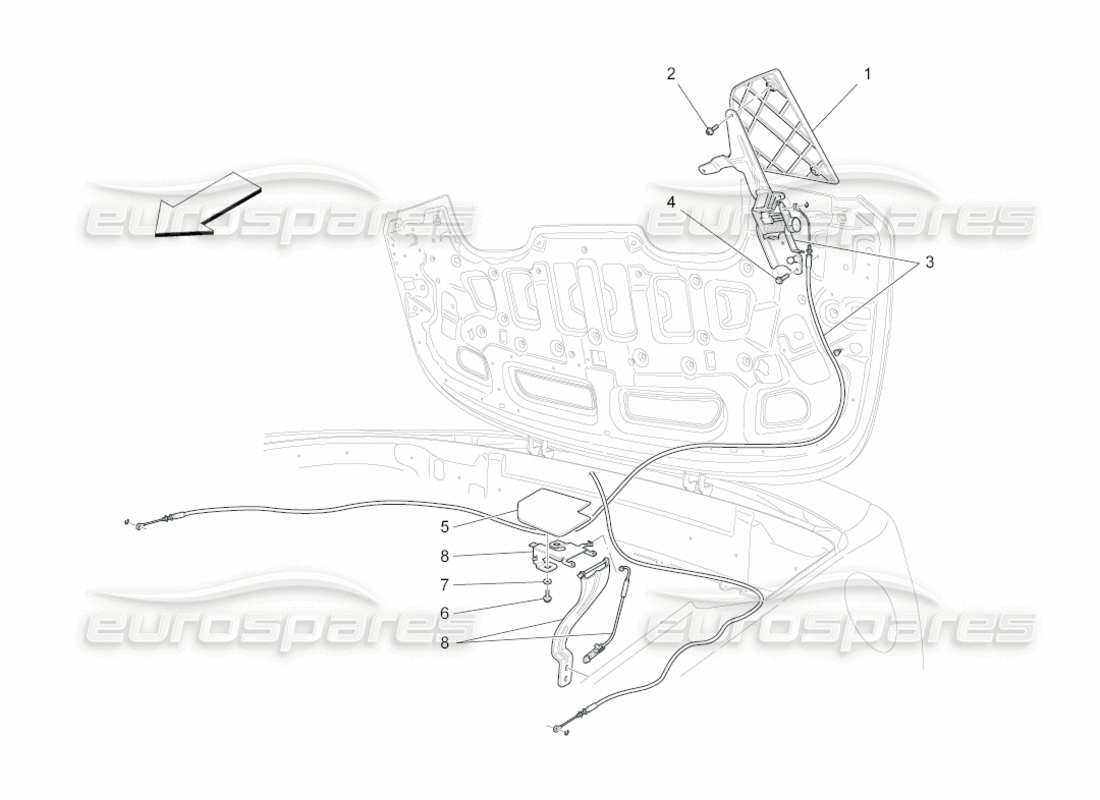 maserati grancabrio (2011) 4.7 electrical capote: flaps part diagram