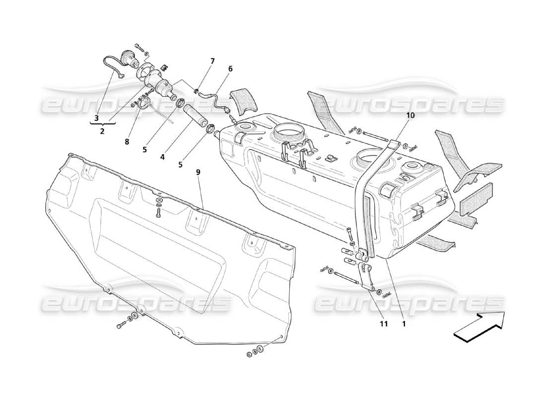 maserati qtp. (2003) 4.2 fuel tanks parts diagram