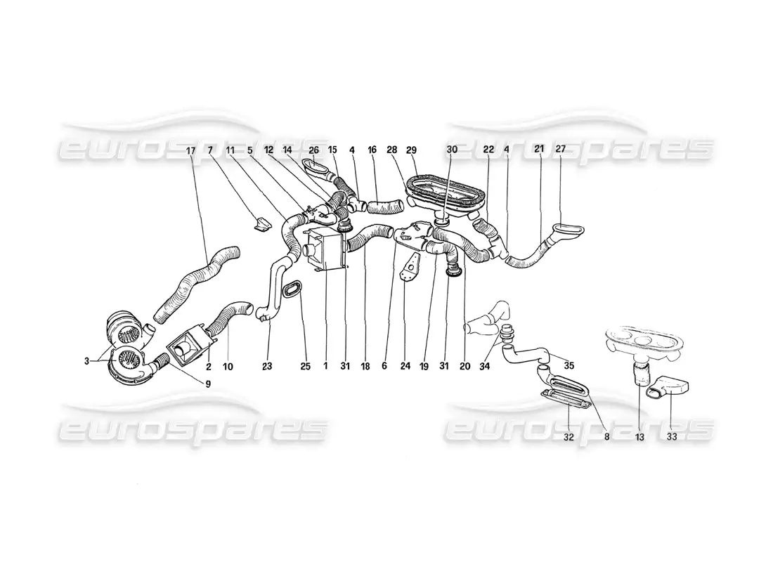 ferrari 288 gto heating system parts diagram