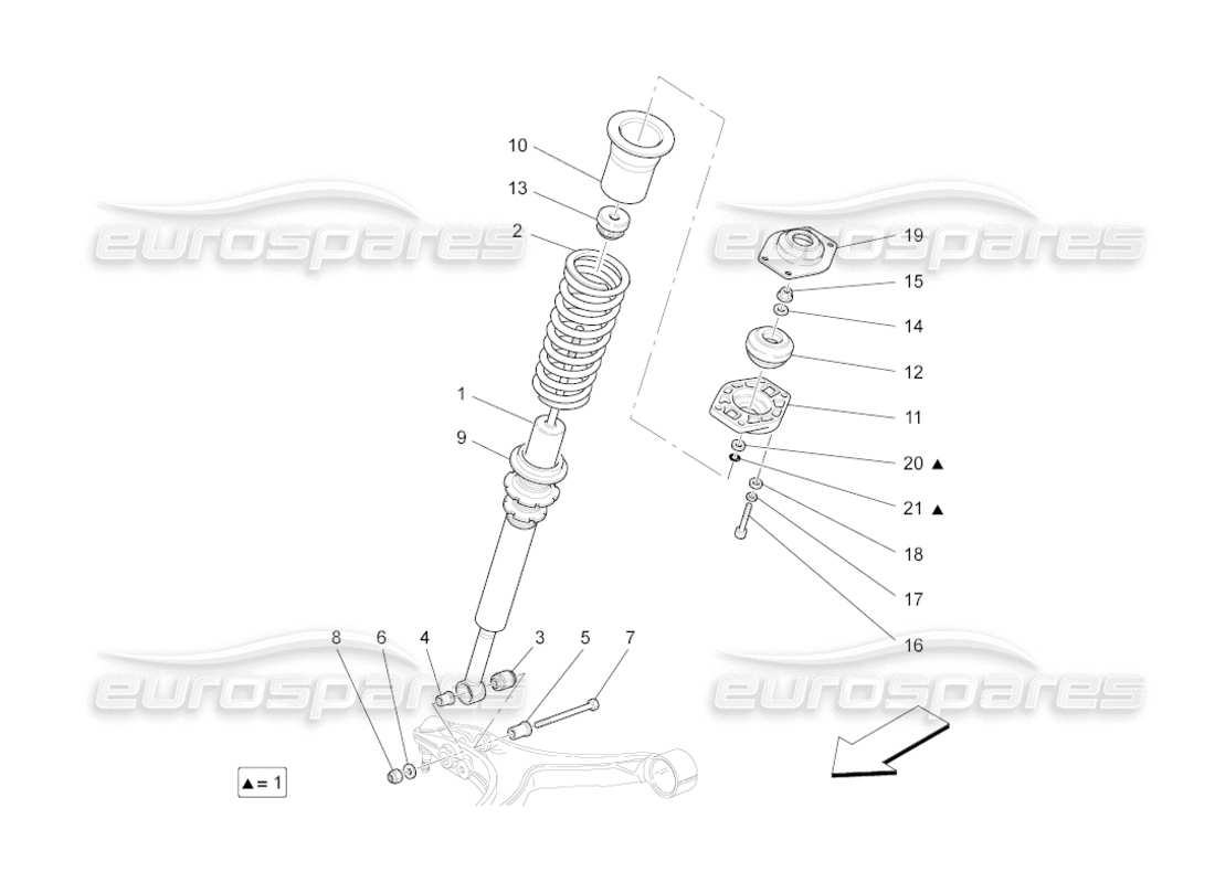 maserati grancabrio (2010) 4.7 front shock absorber devices parts diagram
