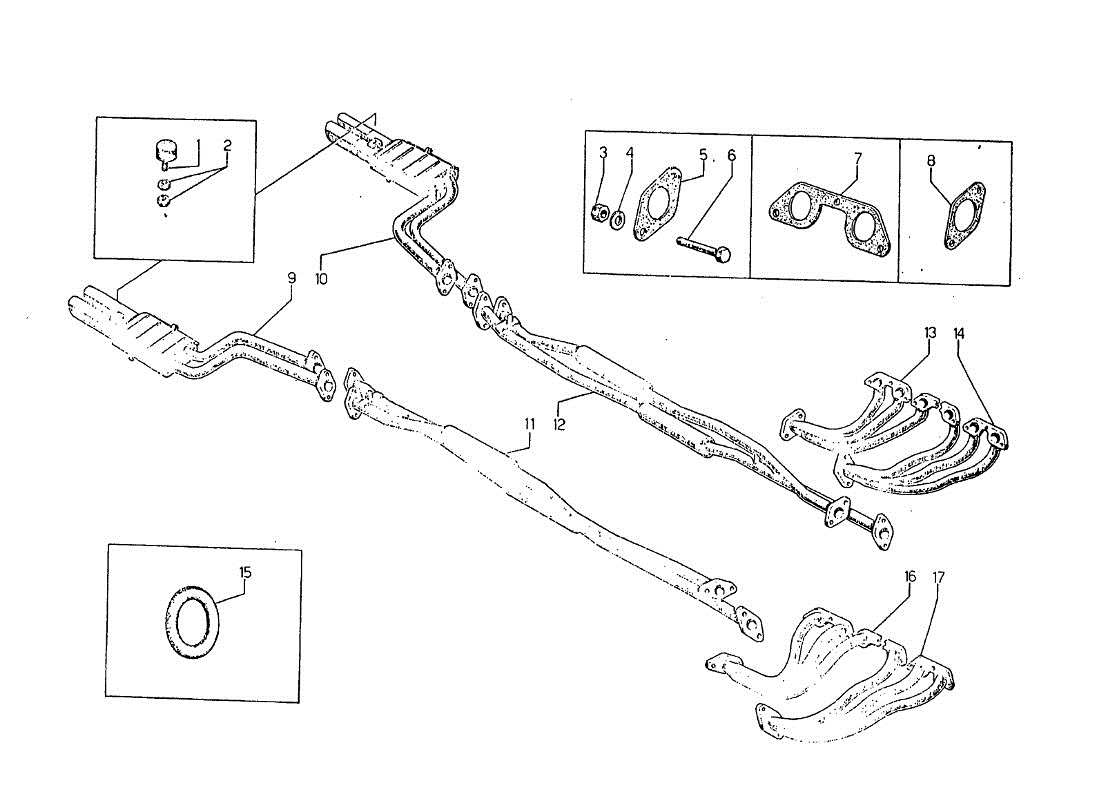 lamborghini jarama tubi di scarico part diagram