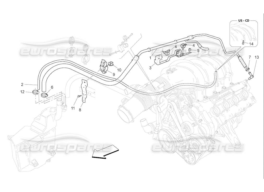 maserati qtp. (2006) 4.2 f1 oil vapour recirculation system parts diagram