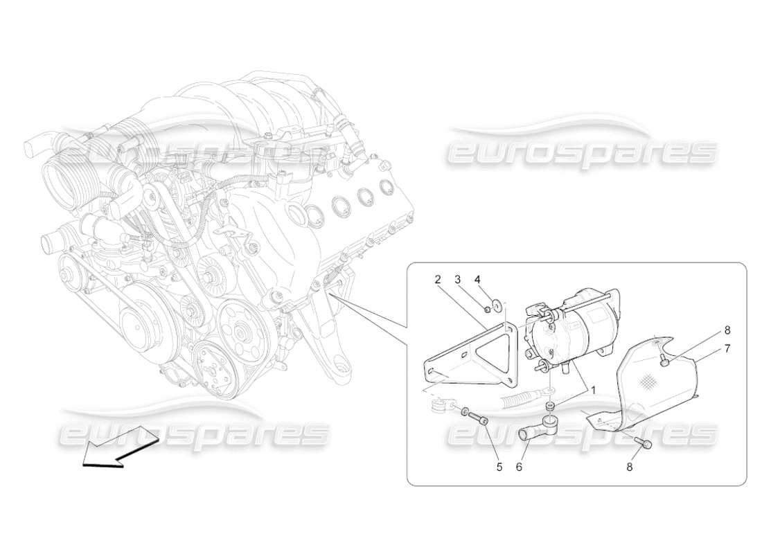 maserati grancabrio (2010) 4.7 electronic control: engine ignition parts diagram