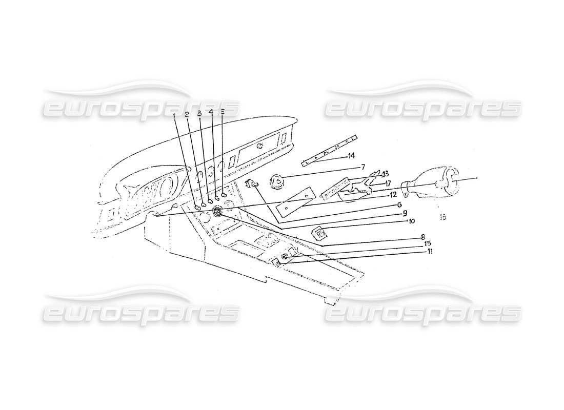 ferrari 275 (pininfarina coachwork) gruppo interuttori - bocchette ventilazione e accessori vari su mobiletto sotto plancia part diagram