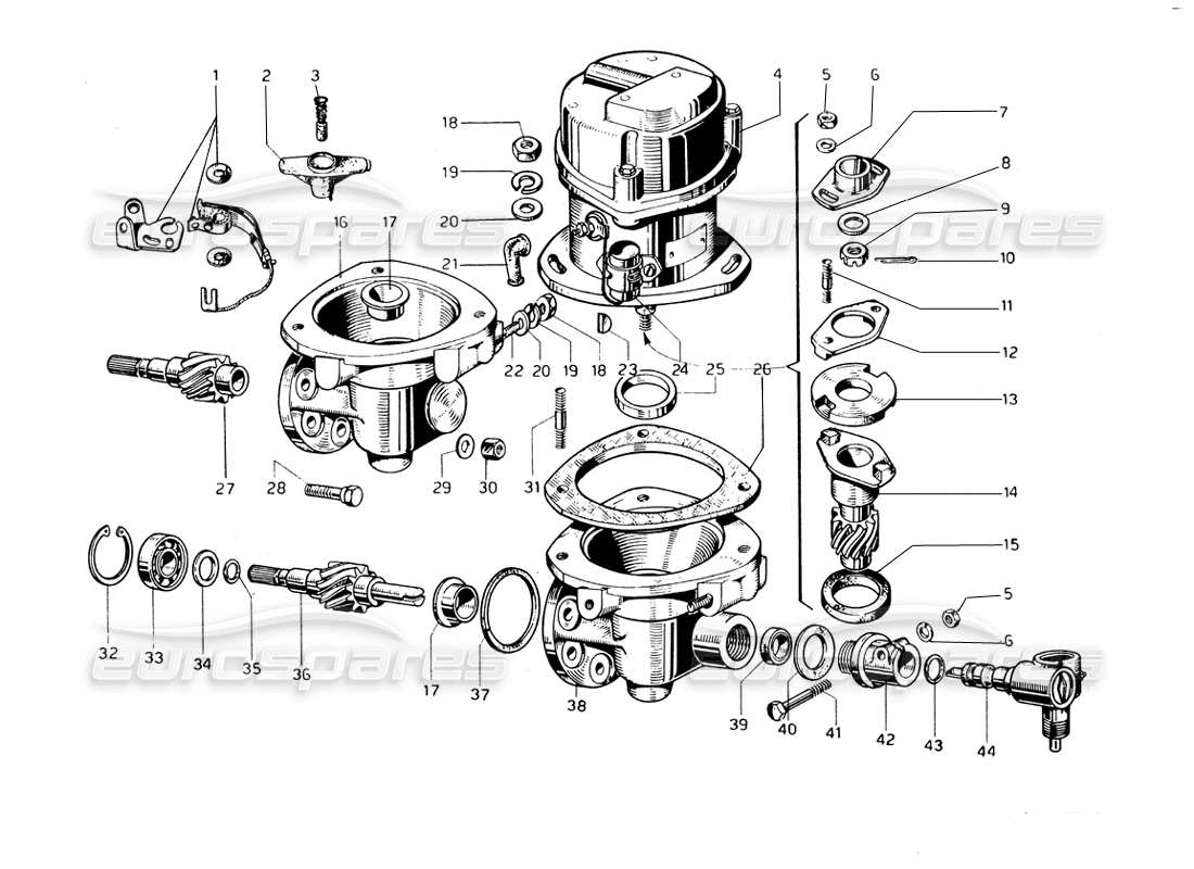 ferrari 275 gtb/gts 2 cam engine ignition part diagram