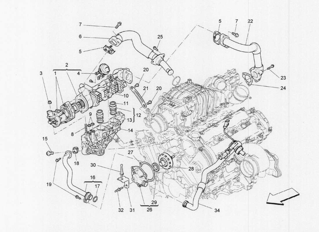 maserati qtp. v6 3.0 tds 275bhp 2017 oil vapour recirculation system parts diagram