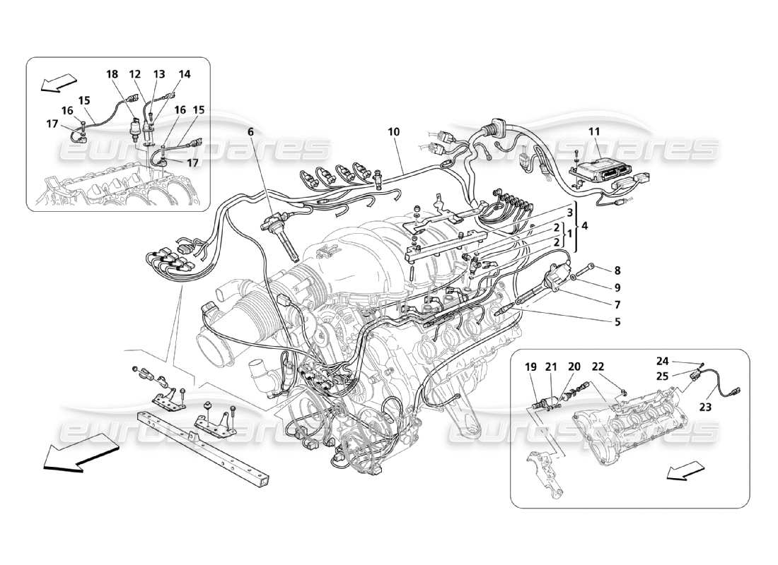 maserati qtp. (2003) 4.2 electronic control: injection and phase check part diagram