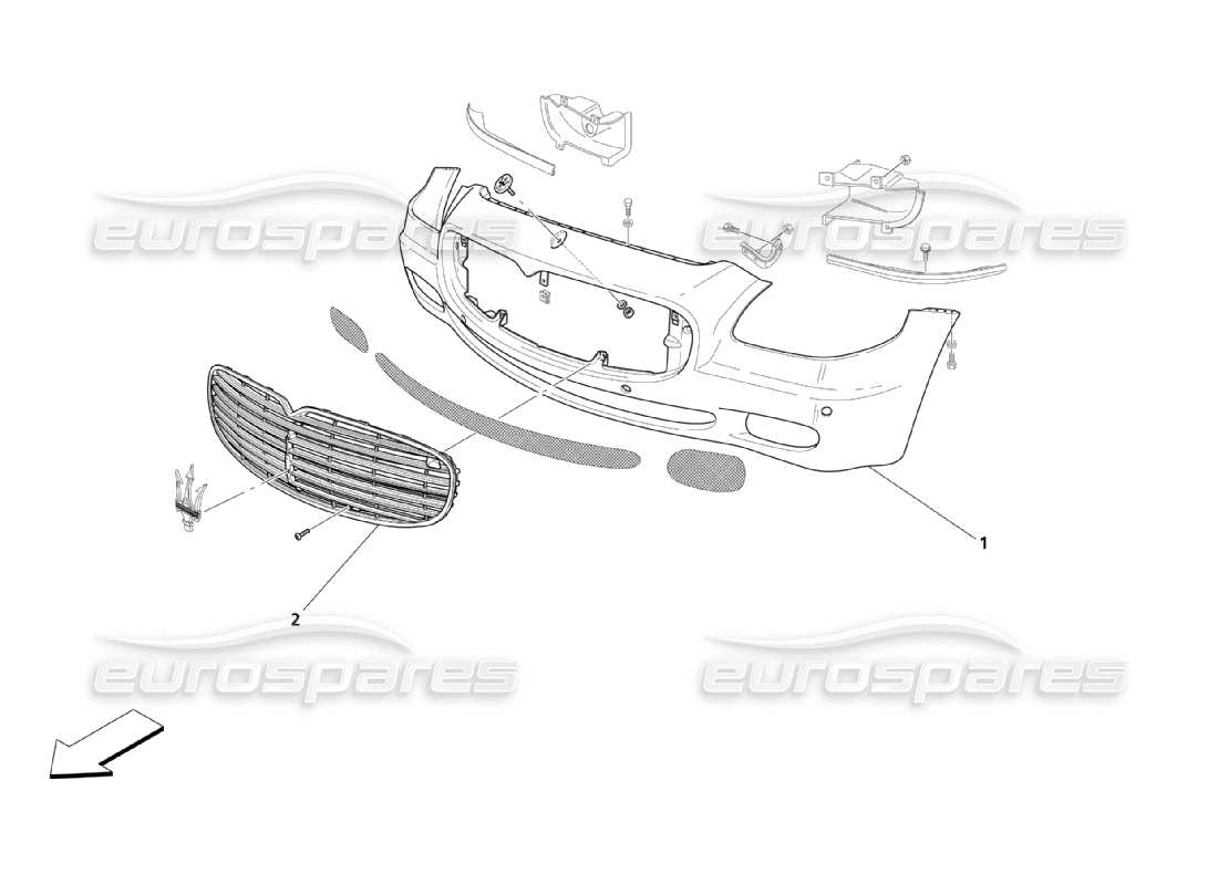maserati qtp. (2003) 4.2 front bumper parts diagram