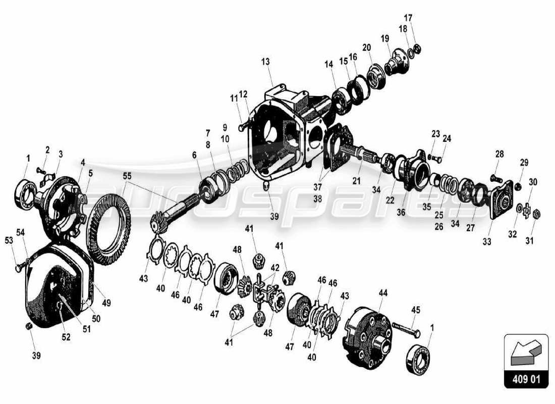 lamborghini 350 gt front differential parts diagram