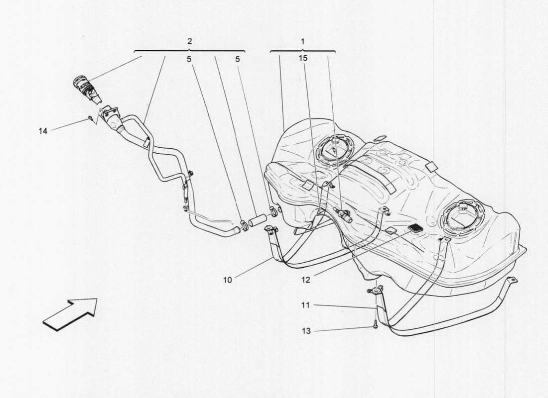 maserati qtp. v6 3.0 tds 275bhp 2017 fuel tank part diagram