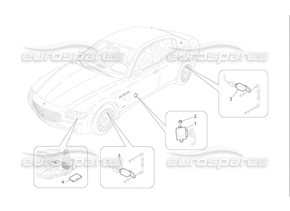 maserati qtp. (2006) 4.2 f1 lighting system control parts diagram