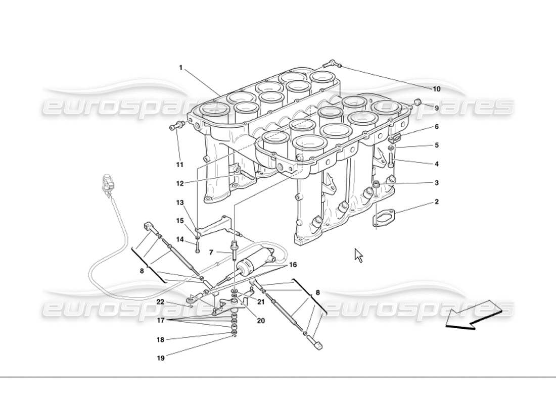 ferrari 360 modena air intake manifold part diagram