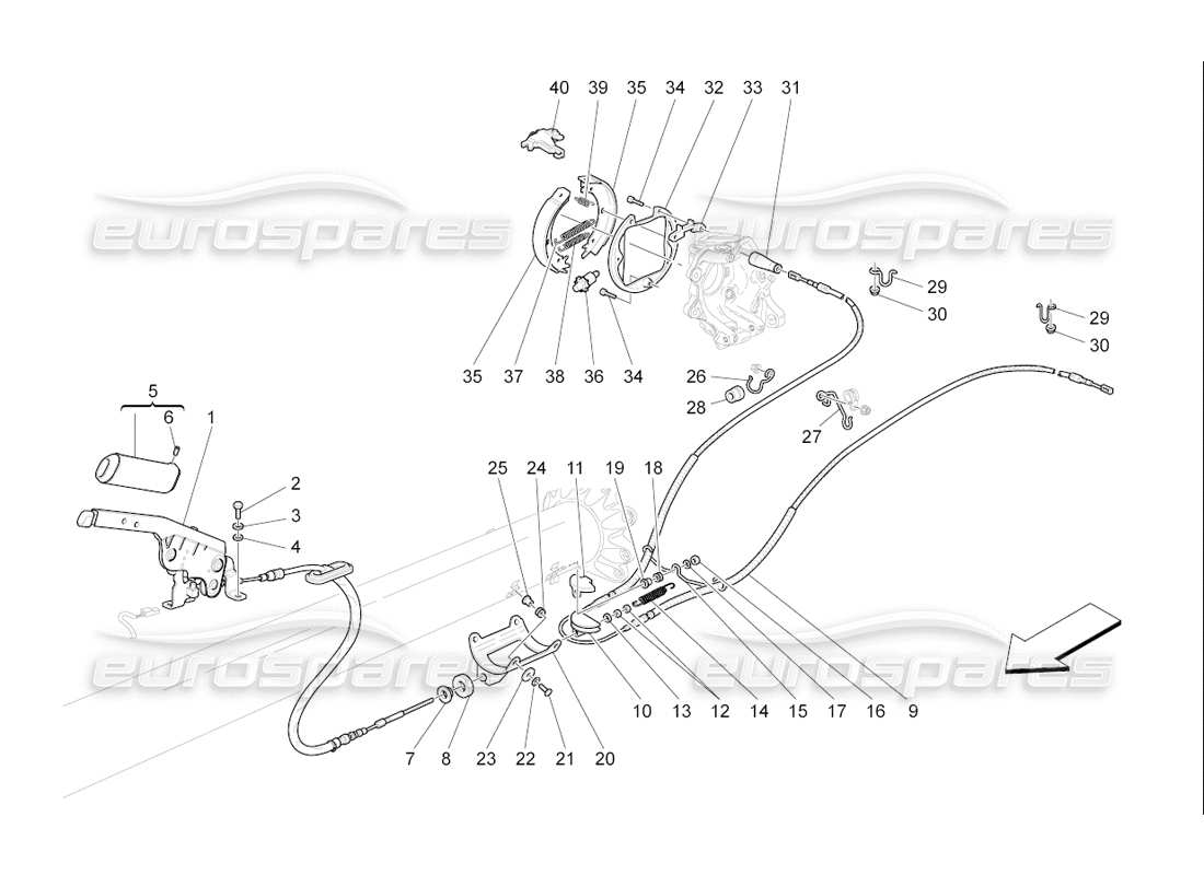 maserati qtp. (2006) 4.2 f1 handbrake part diagram