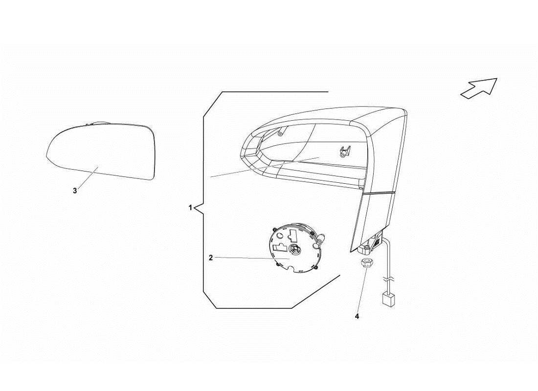 lamborghini gallardo lp560-4s update exterior rearview mirror part diagram